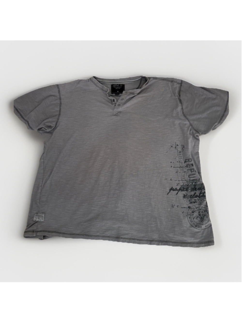 Paper Denim & Cloth 3X Light Gray Casual Shirt Sleeve Shirt